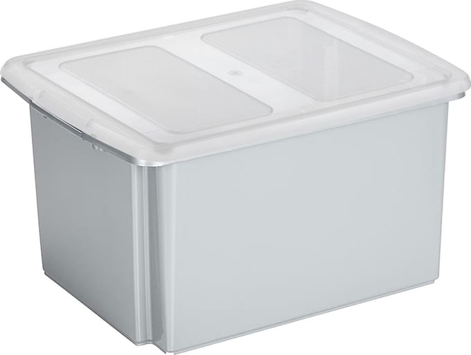 Sunware opslagbox 32 liter lichtgrijs 45 x 36 x 24 cm met afsluitbare deksel