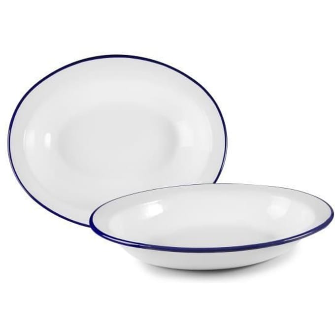 IBILI 905232 Plat Ovale Profonde, Acier, Blanc, 32 x 26 x 6 cm