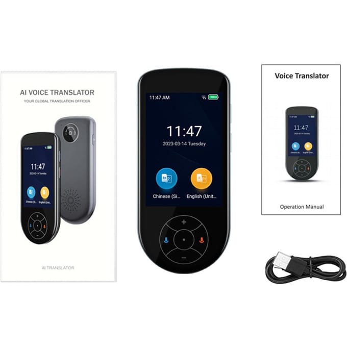 V600 Taalvertaler Apparaat 3,5  Vertaalmachine Ondersteunt 130+ Talen Direct Tweerichtings zilvergrijze kleur