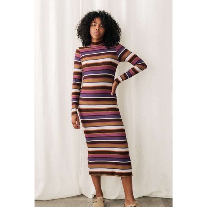 TWOTHIRDS Barleycove - Multicolour Stripes Taglia: S | Abiti Midi Outlet | Donna