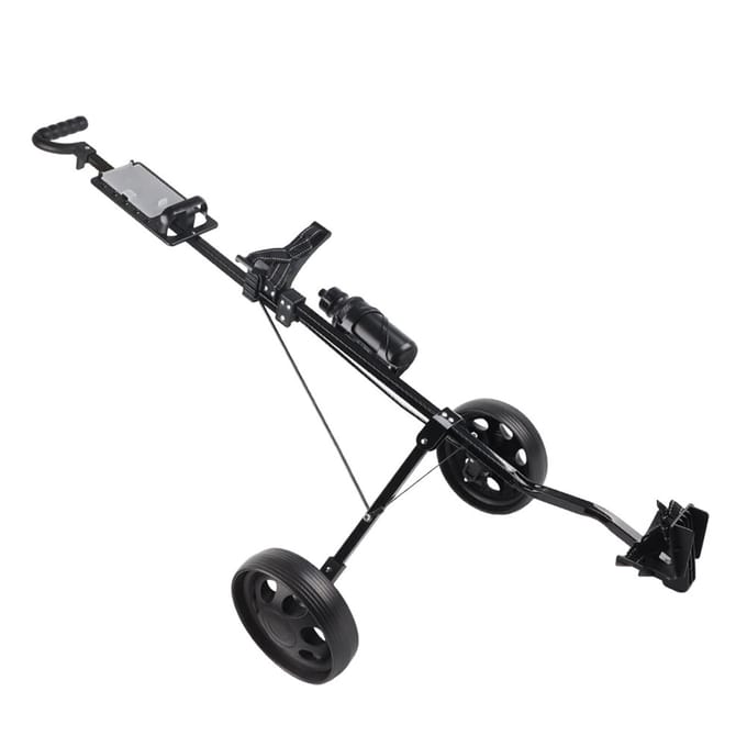 Chariot de golf pliable multifonctionnel 2 ?Équipement de parcours de chariot à roues black