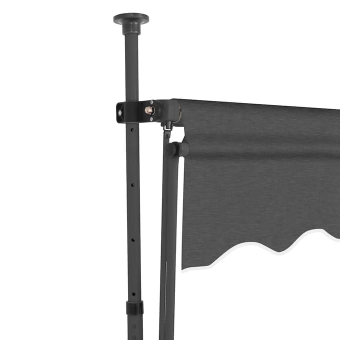 vidaXL - Luifel - handmatig - uitschuifbaar - met - LED - 250 - cm - antracietkleurig