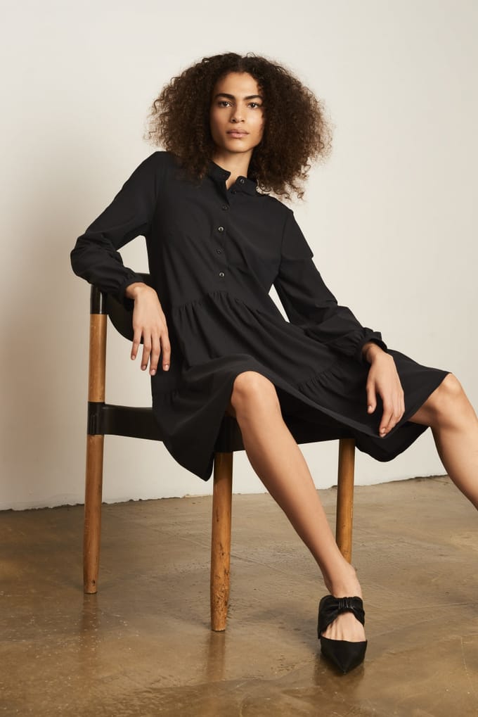 Dress Anna Short | Black - Black / S