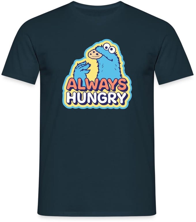 Sesamstraat Koekiemonster Altijd Hongerig T-Shirt Heren