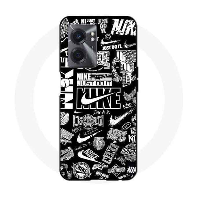 Coque - Nike - Realme V23 - Souple - Noir et blanc - Nike air logo, Nike Graffiti blanc