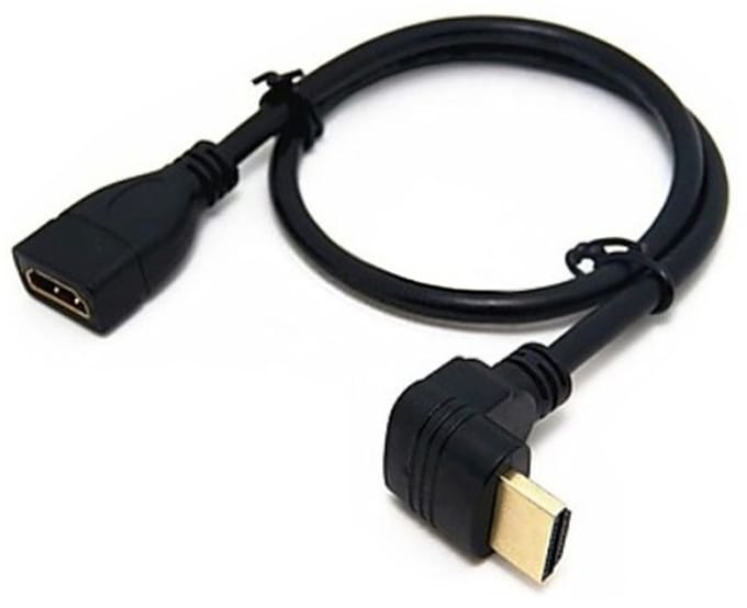 Schuine HDMI-kabel 90° onder 50 cm Full HD 1080p
