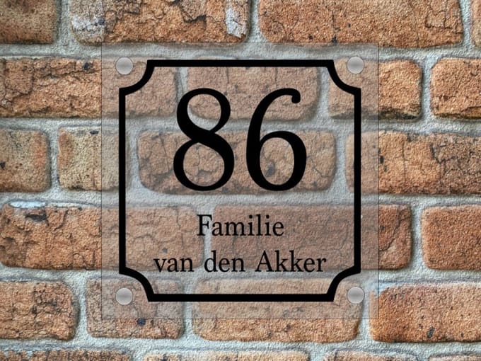 Naambordje / huisnummer voordeur klassiek helder