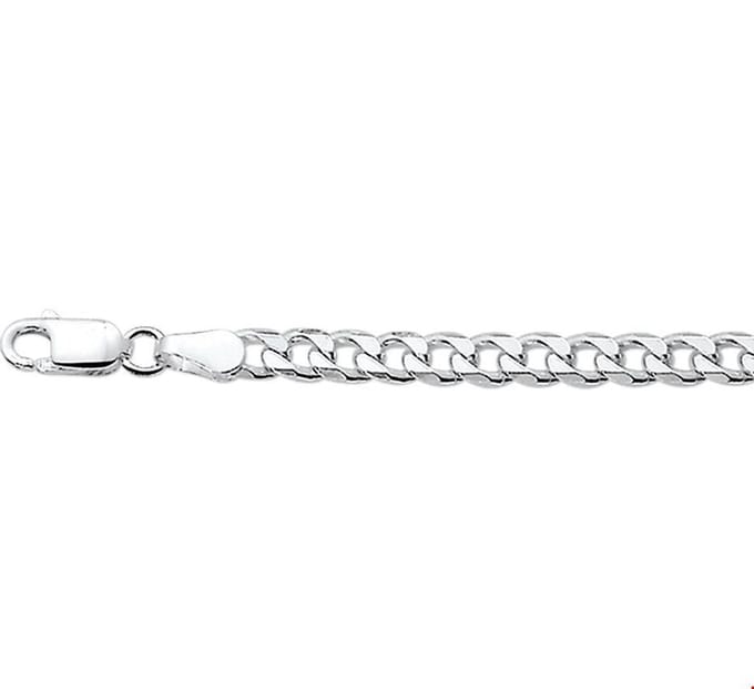 Zilver Wit Gourmette 6-Zijdes Geslepen 4,0 mm 1001766