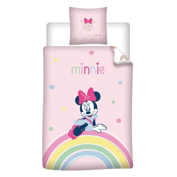 Disney Minnie Mouse Dekbedovertrek Rainbow - 140 x 200 cm / 65 x 65 cm - Polykatoen