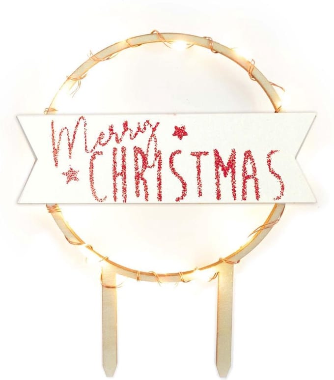 ScrapCooking Cake Topper LED Merry Christmas