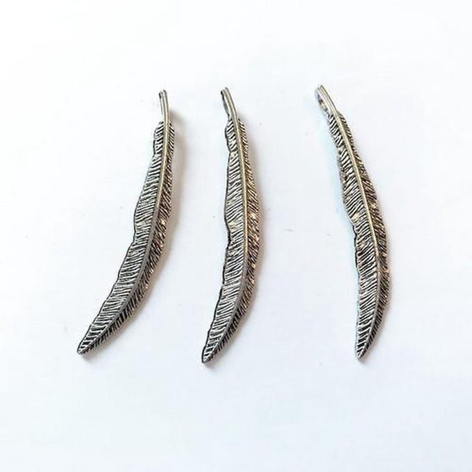 12419-1916 Metal Charms. Leaves. Platinum