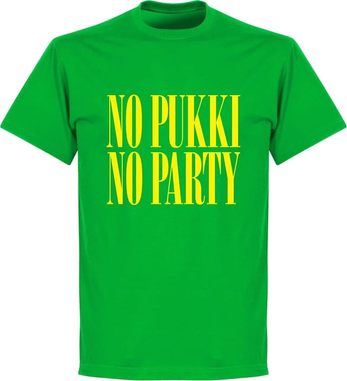No Pukki, No Party T-Shirt - Groen - S