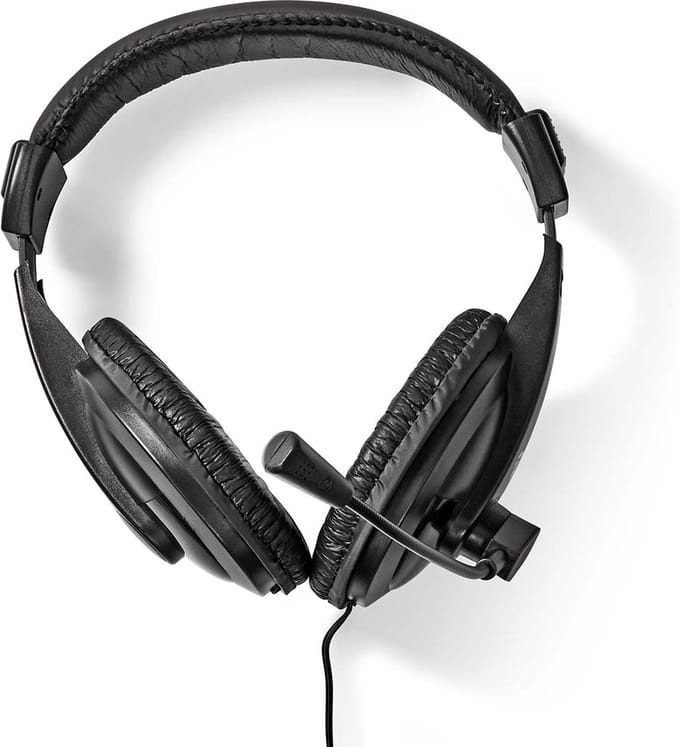 Nedis PC Headset - Over-Ear - Stereo - 2x 3.5 mm - Fold-Away Microphone - 1.80 m - Black