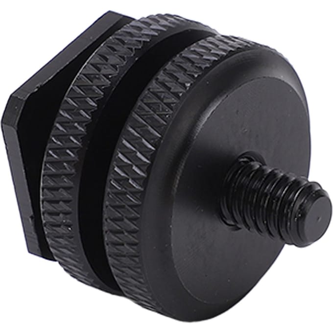 1 4 inch Dubbele Moeren Camera Cold Shoe Mount Adapter Statief Schroefadapter Flitsschoen Mount voor Camera Accessoire black