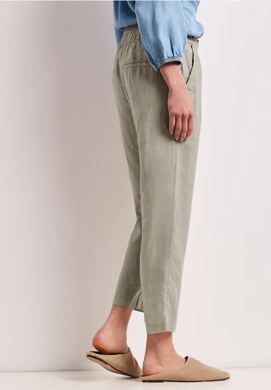 Slim Legs linnen broek met gesp