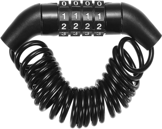 JHUBERS - 2 Stuks Fiets Kabel Slot met 4-Cijfer Combinatie