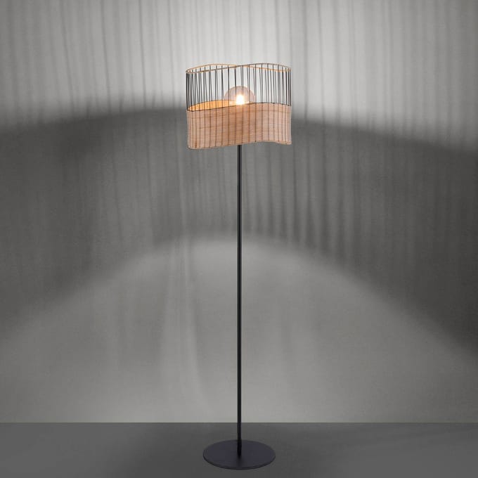 JUST LIGHT. GmbH Vloerlamp Reed van hout en metaal