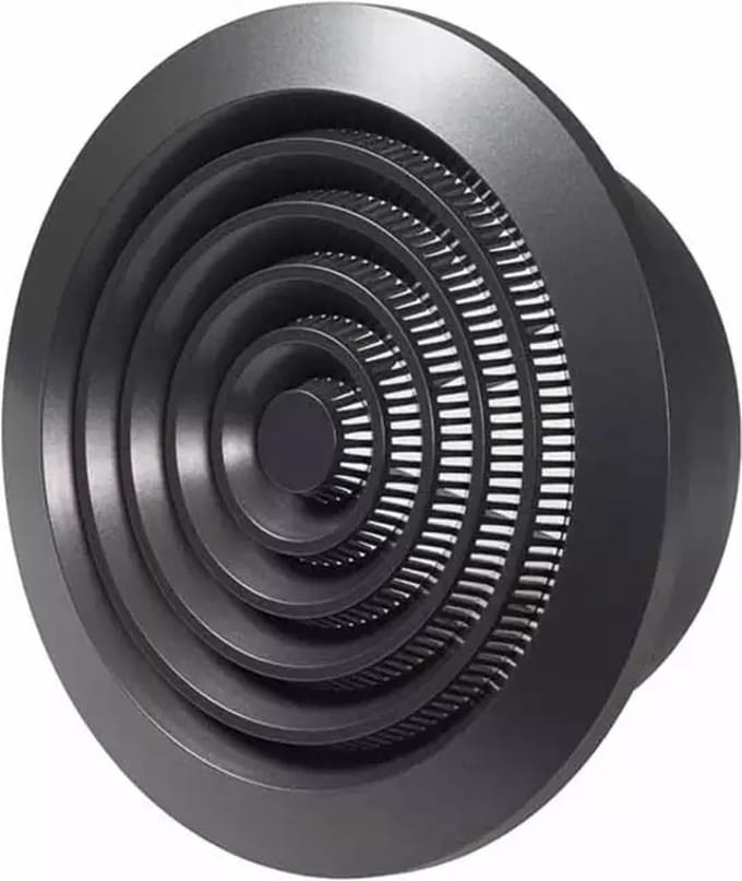 Rond ventilatierooster grill Ø125 mm antraciet - NGA125A