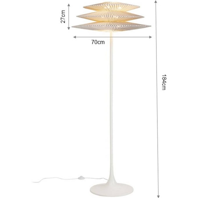 KARE vloerlamp Facile, wit, staal/polyester, G9