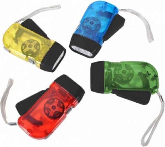 Dynamo - zaklamp - met 2 LED's