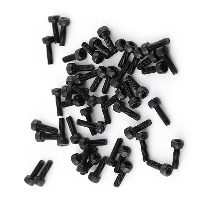 M3 Zwarte Zeskantkop Schroefbout Set (M3*12mm,Volledig Geschroefd,50 stuks)