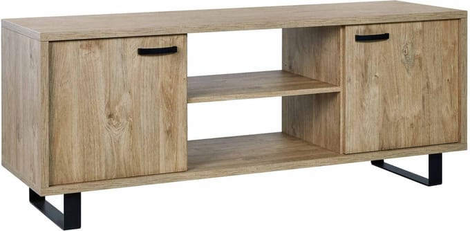 TV-meubel Namibia Eiken - Breedte 170 cm - Hoogte 68 cm - Diepte 50 cm - Met planken - Met openslaande deuren