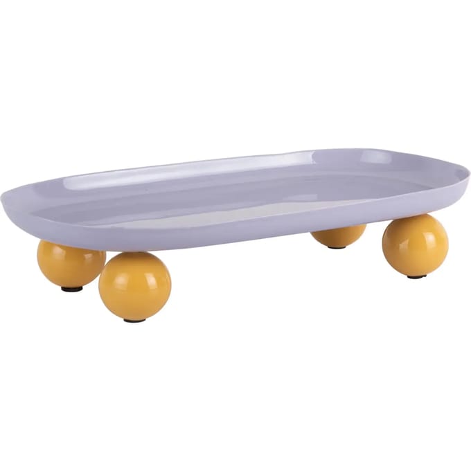 Present Time Dienblad Double Funky Oval Large - Paars - 39x16x6cm - Modern