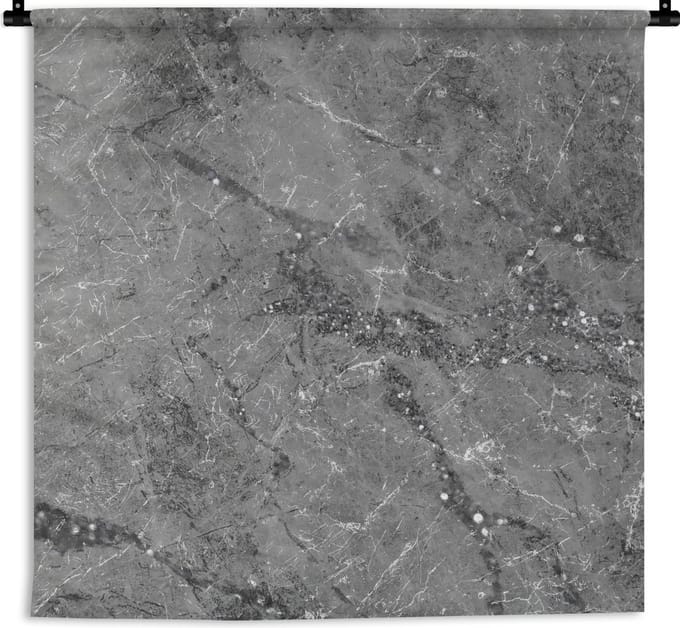 Wandkleed - Wanddoek - Marmer - Grijs - Wit - 90x90 cm - Wandtapijt