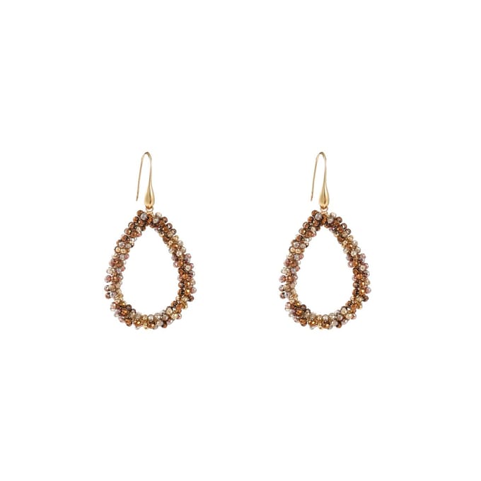 Go Dutch Label Oorhangers Drop Dangle Goud Brown Mix