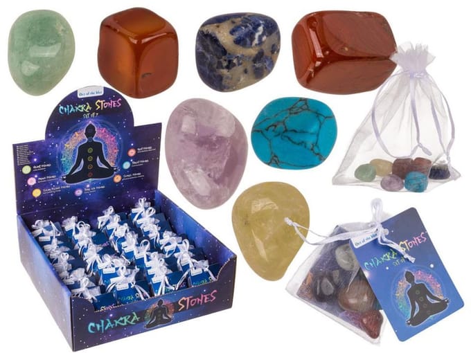 Chakra stenen set a 7 stuks 1,5x1cm.