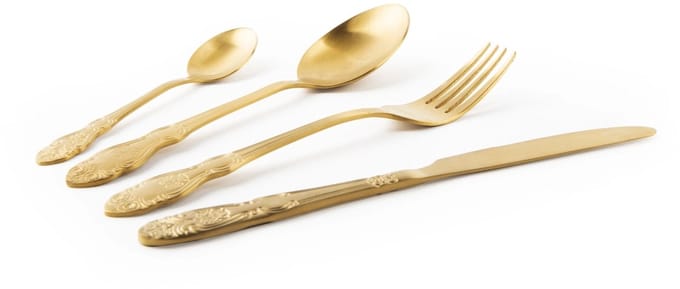 Excelsa Italiaans Design Set Van 4 Barokke Gouden Bestek