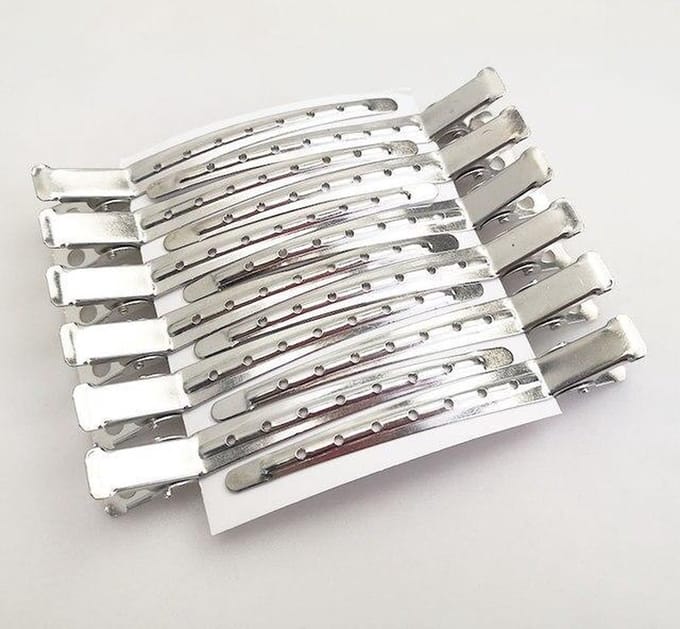 HairCare - Metalen haarklem - haarclip - 85 mm - Haarclips - 12 stuks - Kapper