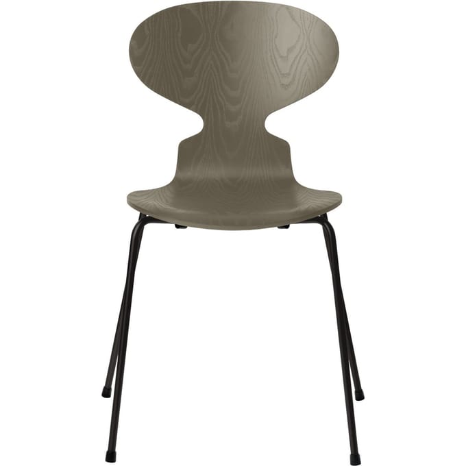 Fritz Hansen Ant Stoel - olive green - zwart