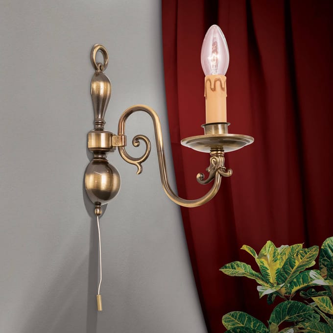 ORION Wandlamp Imke 1lamps oudmessing donker gepatineerd
