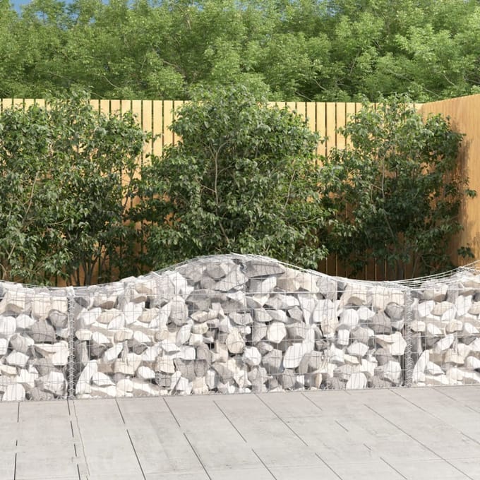 vidaXL - Schanskorven - 18 - st - gewelfd - 200x50x60/80 - cm - gegalvaniseerd - ijzer