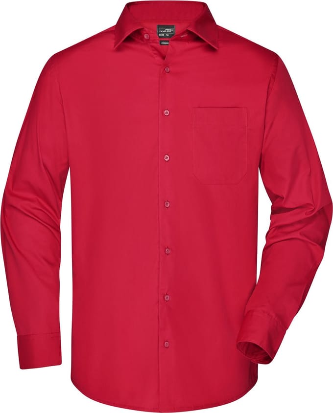 Overhemd Heren met Lange Mouw (Rood) - Maat M