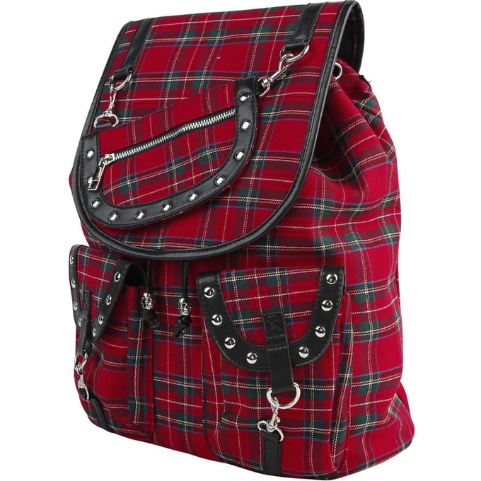 Banned Red Tartan Backpack Dames Rugtas - zwart/rood - Standard