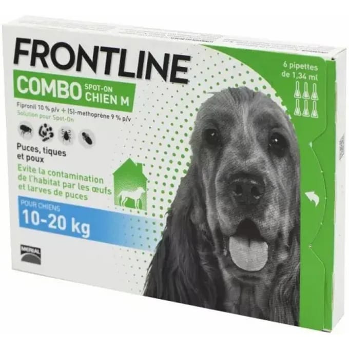 Ongediertebestrijding voor honden Frontline de 10/20 kg Combo Spot On (x6)