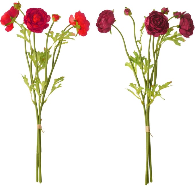 J-Line bundel 3 Ranonkel - textiel - paars/fuchsia - large - set van 2