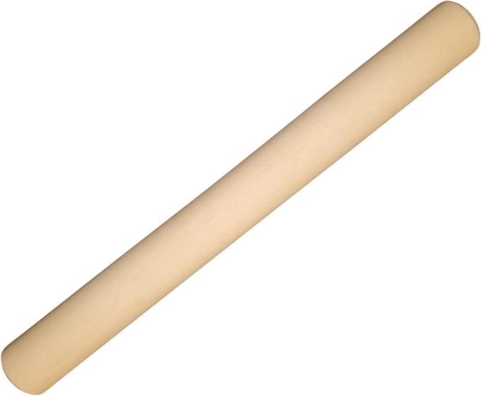 Houten Deegroller - Bakrol - Brood Bakken - Recht Model - 48.5 cm Lengte - Natuurlijk