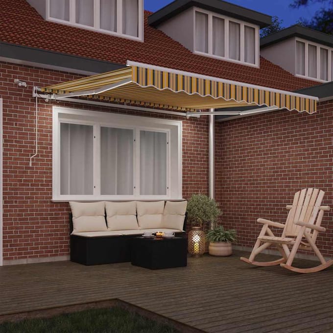 vidaXL - Uitschuifbare - luifel - Meerkleurig - 300 - x - 250 - cm - Polyester