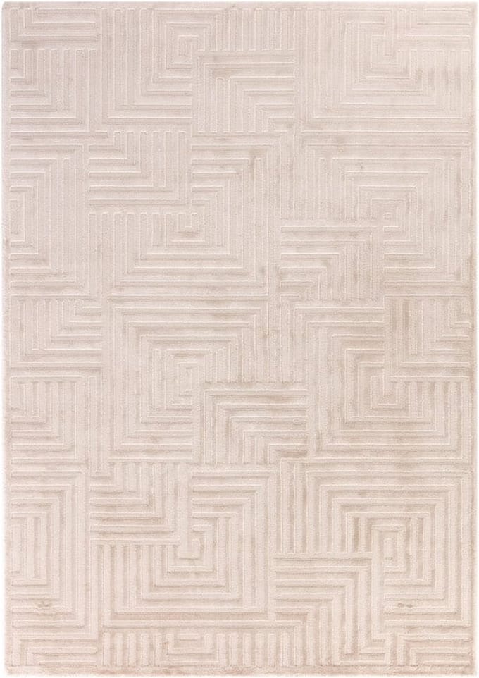Flycarpets Cara Modern Japandi Cubico Vloerkleed - Beige - 120x170 cm