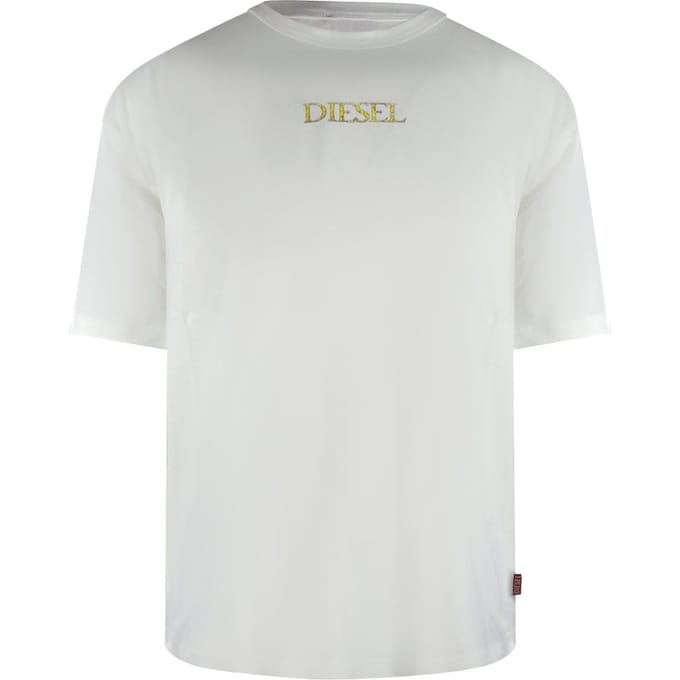 Diesel Gold Logo Wit T-shirt