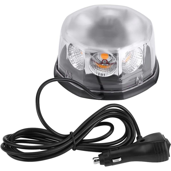 8 LED 40W 12 24V Magnetisch Gemonteerd Auto Dak Stroboscoop Noodwaarschuwing Knipperlicht Geel gray