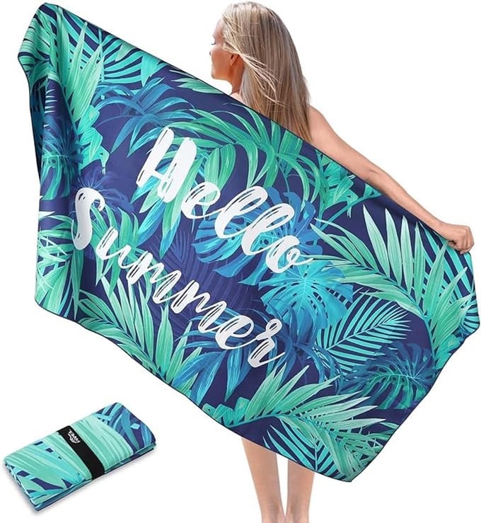 Grote microvezel strandhanddoek, compact en snel drogend, ideaal voor sport en reizen