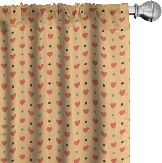 ABAKUHAUS Voorhangen – 2x75x175 cm – microfaser – halfdonker – koraal