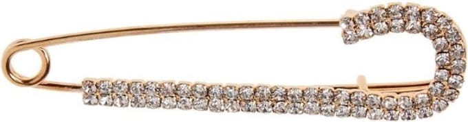 Fako Bijoux® - Sierspeld / Sjaalspeld - Strip - Kristal - 76mm - Goudkleurig