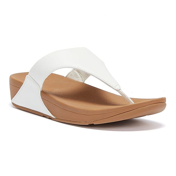 FitFlop Lulu Leather Toepost Dames Slippers - Wit