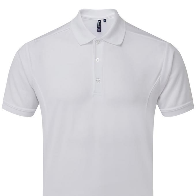 Premier Heren Coolchecker Poloshirt (Wit)