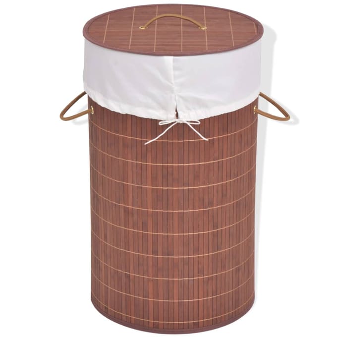 vidaXL - Wasmand - rond - bamboe - bruin